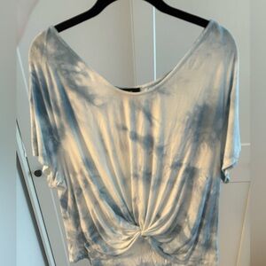 Aqua Blue Tie-Dye Women's Top